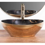 Накладной умывальник Rea Sofia in Marble Mat Black Gold